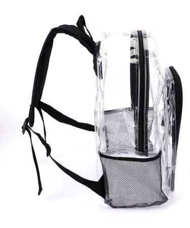 JOMPARO Heavy Duty 16.5 inch Transparent Clear Backpack - Ideal for School, Sports, Work, Travel - Black - Buy Online on GoSupps.com