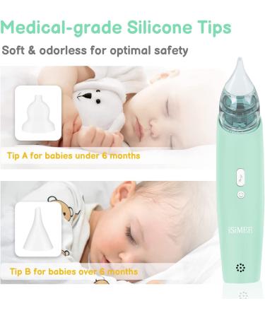 iSiMEE Baby Nasal Aspirator - Electric Mucus Sucker with Music, 2 Tip Sizes, Safe & Hygienic for Infantsم€گGreenم€‘ - Buy Online on GoSupps.com