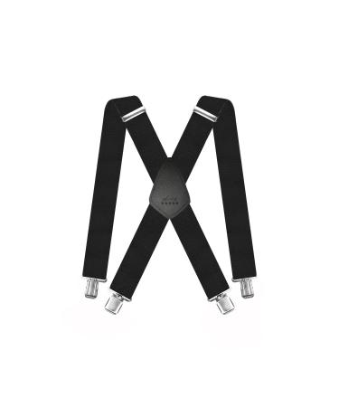Councilor for men x shaped 5cm wide adjustable and elastic with a very strong clips braces X-shape long for men and women pants black