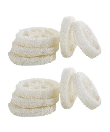 Leadigol 50 Pieces Loofah Sponge Natural Loofah Slices Natural Loofah Sponges Soap Making Tools Loofah Sponge Scrubber Soap Saver Pads Soap Holder