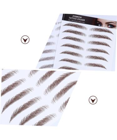 Housoutil 4pcs Eyebrow Stickers Eyebrow Transfer Sticker 6d Hair-like Eyebrows Stickers 4d Post Paper Make up 21x15cm Brown - Buy Online on GoSupps.com