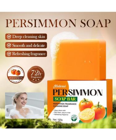  AJOG Kaki Soap Anti-Odor Deep Cleansing Moisturizing and Purifying Softens Skin 100g Vegetable Soap for Men and Women Face and Body Cleansing (2PCS) - Buy Online on GoSupps.com