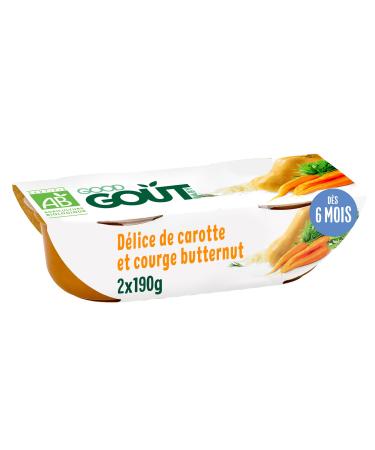 Good Go t - Organic - Carrot and Butternut Squash Delight 190g from 6 months - Pack of 2