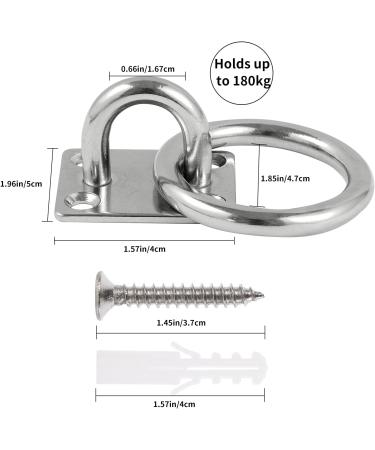 Lyaor 2 Pieces 304 Stainless Steel Augtplate with M8 Eyelet Bracket - Durable 180kg Wall Hook for Hanging Hammocks Boxing Bags Yoga Ropes - International Shipping Available - Buy Online on GoSupps.com