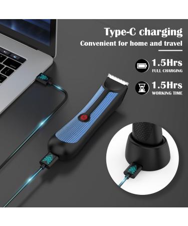 Groin Hair Trimmer - Waterproof Electric Manscape Trimmer with LED Light & Ceramic Blade for Men's Pubic & Body Grooming - Buy Online on GoSupps.com