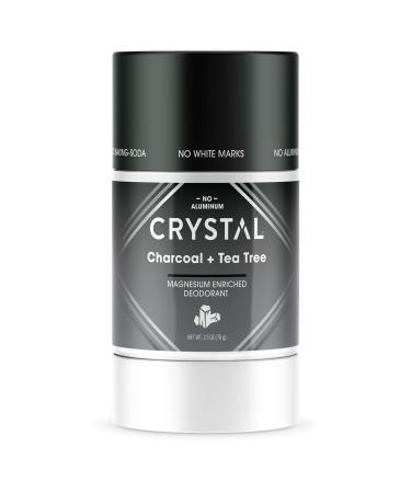 Crystal Body Deodorant Magnesium Enriched Deodorant Charcoal + Tea Tree 2.5 oz (70 g)