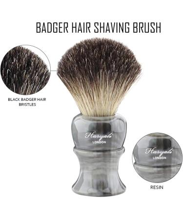 Haryali London Luxury Men's Shaving Set | Double Edge Safety Razor Black Badger Hair Brush & Stand - Premium Grooming Essentials for Ultimate Shave Experience - Buy Online on GoSupps.com