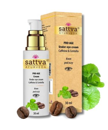 Sattva Eye Cream Against Wrinkles and Dark Circles - Eye Cream Against Bags with Caffeine and Gotu Kola - Intensive Anti-Ageing Eye Care that Brightens and Rejuvenates Eye Area - 30 ml