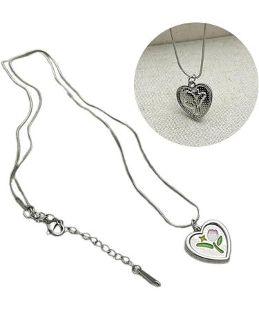 Oralgos Adjustable Love Shape Necklace - Tulip Heart Pendant Collarbone Chain | Elegant French Style Accessories for Women - Buy Online on GoSupps.com