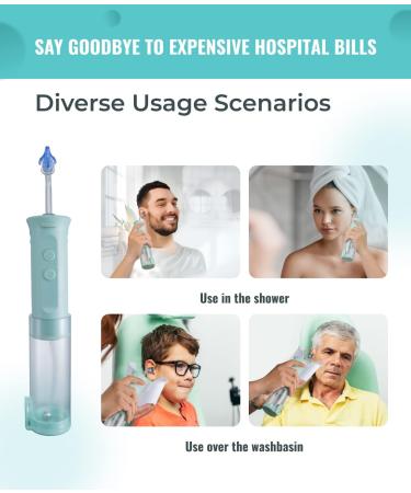 AngelsTD Electric Ear Wax Removal Kit - Safe & Easy Ear Irrigation Water Cleaner with Noise Reduction Technology, 4 Pressure Levels, Water Resistant Design, & Ear Basin Included - Buy Online on GoSupps.com