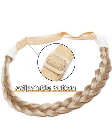 Silk-Co Women's 3-Strand Blonde Braided Hair Band - Vintage Elastic Headband for Weddings | Hair Tie & Extensions 1.5cm Wide - Buy Online on GoSupps.com
