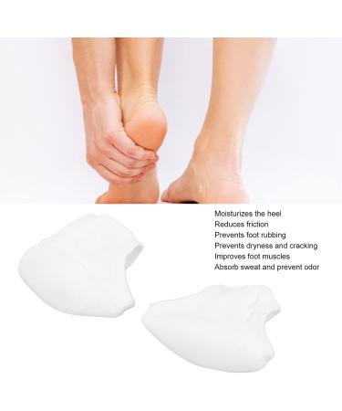 Stop Cracked Heels Toeless Spa Gel Socks for Foot Treatment Care 4 Pair Moisturizing Heel Socks Open Toe Socks for Dry Hard Cracked Heels(White) - Buy Online on GoSupps.com