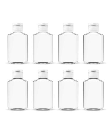 Clear Hand Sanitizer Travel Bottles Empty Plastic Refillable Flip-Top Bottles for Hand Sanitizer Shampoo Lotion,etc - BPA/Parabens Free, 60ml/2oz (Set of 8)