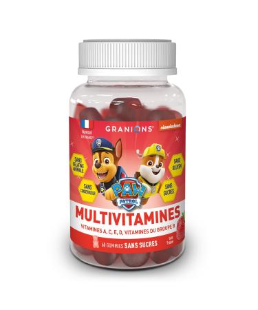 60 GRANIONS PAW PATROL Multivitamin Gummies | Food Supplement | Immunity Fatigue | Vitamins A C D and Group B | Strawberry Flavor | No Animal Gelatin No Sugars | Made in FR