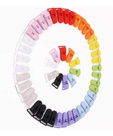 T-Shape Plastic Baby Pacifier Clips - 50pcs Bib Holders in Random Colors for Easy Baby Care - Buy Online on GoSupps.com