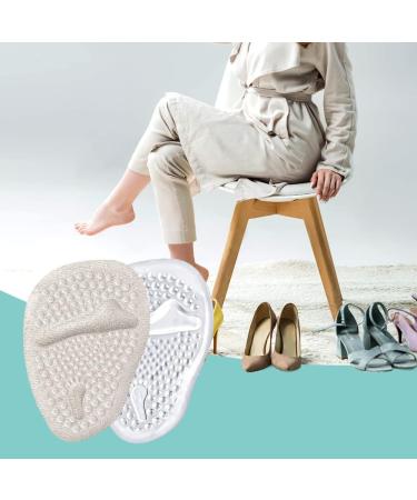 Premium Metatarsal Pads for Women | Silicone Ball of Foot Cushions for All-Day Pain Relief - Light Apricot & Transparent - Buy Online on GoSupps.com