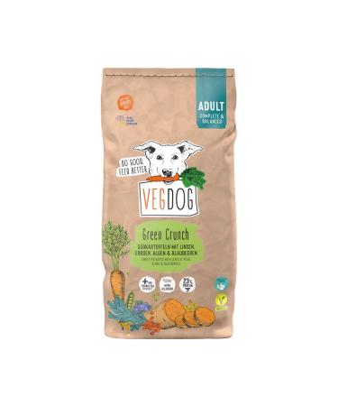 Vegdog Green Crunch Vegan's dry food for adult dogs with sweet potato and lentils grain -free single feed for allergy sufferers with alternative protein source (10 kg) vegetables 10 kg (1 Pack)
