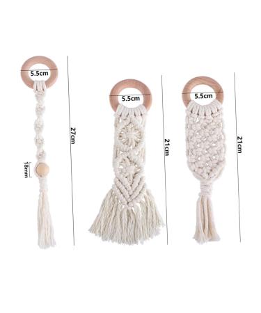 Safigle Cotton Baby 6-Piece Set | Wooden Bite Toys & Teething Sticks | Handmade Infant Pacifiers | Natural Beech Cotton Rope - Buy Online on GoSupps.com