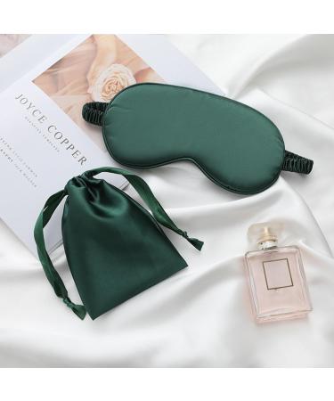 Silk Satin Sleeping Eye Mask - Green Night Blindfold for Women & Men | Soft Breathable Blackout Eyeshade | Perfect Travel & Wedding Bridesmaid Gift - Buy Online on GoSupps.com