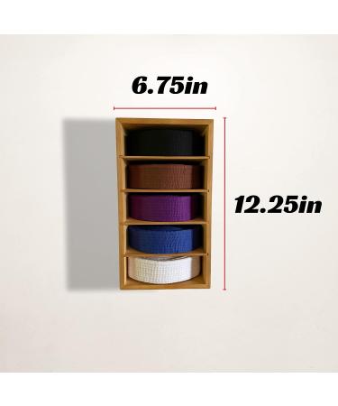 Brazilian Jiu Jitsu Belt Display | Pine Belt Box | BJJ Belt Rack for 5 Belts | from White to Black Belt Hanger | Martial Arts Belt Holder Case | Gifts for Jiu Jitsu Practitioners | OSS - Buy Online on GoSupps.com
