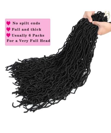 Soft Faux Locs Super Long Goddess Crochet Hair 36 Inch (Pack of 6) - Natural Braid Curly Wave Braiding Hair - 1B Color - Pre Looped - 6 Packs - Buy Online on GoSupps.com
