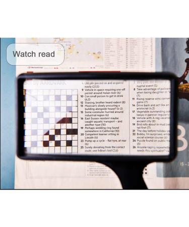 HYRZD Hand-held Rectangular Magnifying Glasses - 4X Magnification, 100x50MM Large Area HD Glass Lens, Low Vision Aid for the Elderly - Buy Online on GoSupps.com
