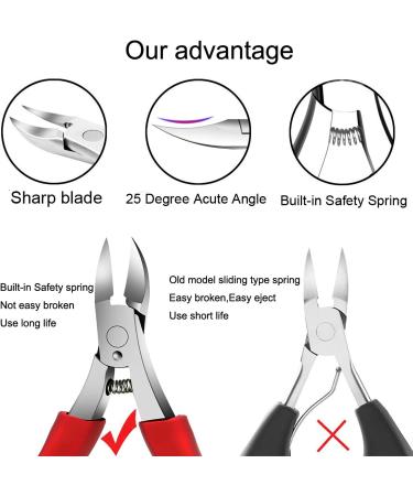 Professional Toenail Clippers Set Super Sharp Nail Clippers for Thickness & Ingrown Hard Toenails Stainless Steel Pedicure Clippers Nail File and Soft Handle Nail Scissors Set Bag - Buy Online on GoSupps.com