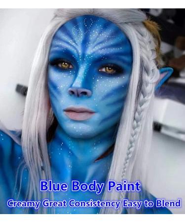 Go Ho Blue Cream Face Body Paint - Water-Based Makeup Kit for Kids Parties, Cosplay, Halloween - 2.37oz - Buy Online on GoSupps.com