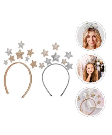 Lurrose Glitter Star Headband - 2 Pack Party Hair Accessories for Kids | Perfect for New Year's & Birthday Celebrations - Buy Online on GoSupps.com