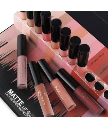 Allbesta 12 Colors Velvet Nude Lipgloss Set - Waterproof Matte Liquid Lipstick Kit | Long Lasting Makeup | International Shipping - Buy Online on GoSupps.com