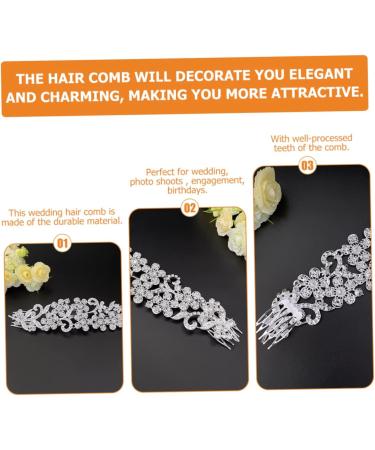 Mikinona Crystal Hair Comb Floral Headpiece Bridal Hair Comb Flower Crystal Hair Accessories Bridal Hair Accessories Wedding Hair Clip Crystal Hair Clips Manual The Photo Rhinestone Bride - Buy Online on GoSupps.com