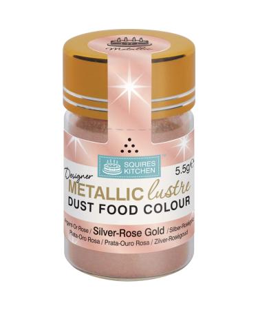 Squires Kitchen Designer Metallic Lustre Dust Silver Rose Gold 5.5 Gram