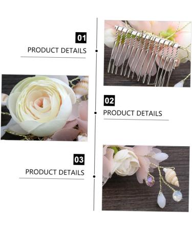 DOITOOL Bridal Hair Comb Hanfu Hair Pin Rhinestone Barrettes for Women Flower Hair Insert Comb Crystal Flower Hair Side Comb Pink Hair Clips Tiara The Flowers Spun Yarn Bride Zinc Alloy - Buy Online on GoSupps.com