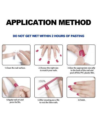 24 PCS Black Snake Pattern Medium Press on Nails with Glue - Hypotenuse French Tip False Nails for Women - Square Stick on Artificial Acrylic Nails - Buy Online on GoSupps.com