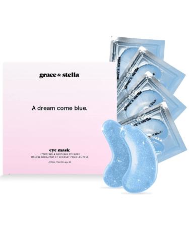 Eye Wrinkle Pads & Patches with Niacinamide for Dull Under Eyes (48 Pairs  Blue) Gel Under Eye Masks to Reduce Dark Circles  Puffy Eyes  Undereye Bags  Wrinkles - Vegan Cruelty-Free - grace and stella