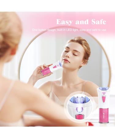 Wireless Face Epilator for Women - Mini Epilator with LED Light & Bikini Trimmer for Body Hair Removal - Buy Online on GoSupps.com