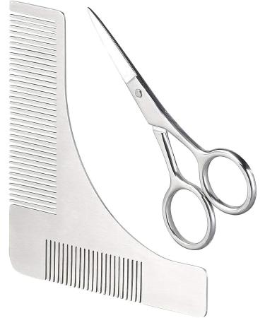 Sichler Men's Care Beard Stencil Set | Stainless Steel Shears & 2-in-1 Comb for Perfect Grooming - Buy Online on GoSupps.com