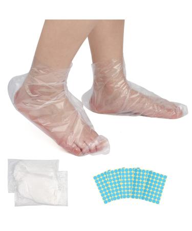 Segbeauty Paraffin Wax Liners for Foot, 200 Counts Plastic Foot Bags, Paraffin Bath Socks Liners Hot Wax Therapy Booties Covers with 200 Snug Closure Stickers for Therabath Paraffin Wax Machine 200 Count-Normal-Thin