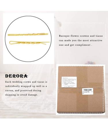 Aiosy Baroque Wedding Crown Gold Crystal Tiara Bridal Headpiece for Women and Girls - Rhinestone Hair Accessory (Type 1 & 3) - Buy Online on GoSupps.com