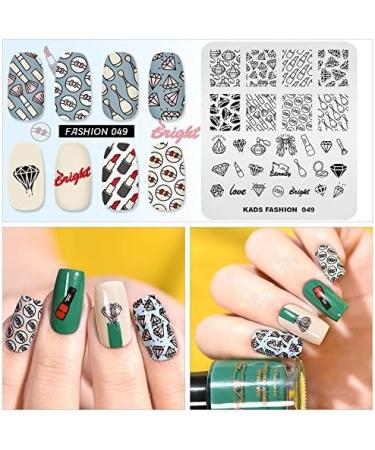 Nail Stamping Plate Fashion Diamond Lipstick Make Up Beauty Theme Multi-Pattern Stamp Print Image Stamp Template Nail Art for Nail Design 3# - Buy Online on GoSupps.com