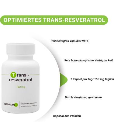 Trans-Resveratrol 60 Veg Capsules | Premium Antioxidant for Anti-Aging Cardiovascular & Neuroprotection | Well Absorbable Formula - Buy Online on GoSupps.com