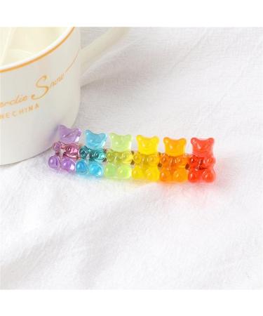 Handmade Colorful Resin Gummy Bear Hair Clip - Cute Candy Color Animal Hairpin for Women and Girls - Buy Online on GoSupps.com