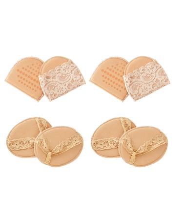 4 Pairs Sole Pad Metatarsal Foot Pads Forefoot Shoe Socks Forefoot Cushions Neuroma Pads High Heel Pads Blush Heels Non-Skid Foot Pads Herringbone Fore Socks Silicone Sponge