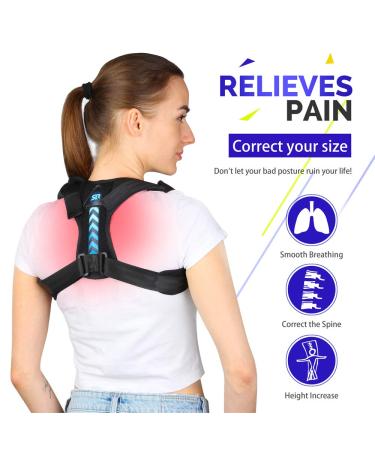 2022 Updated Posture Corrector for Men and Women - Adjustable Upper Back Brace for Clavicle Support, Pain Relief for Neck, Back, Shoulder - Buy Online on GoSupps.com