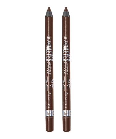 Rimmel Scandaleyes Waterproof Kohl Kajal Liner  Brown  0.02 oz  Pack of 2 BROWN 2 Count (Pack of 1)