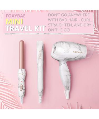 FoxyBae Mini Travel Hair Dryer - Professional Salon Results - White Marble & Rose Gold - Buy Online on GoSupps.com