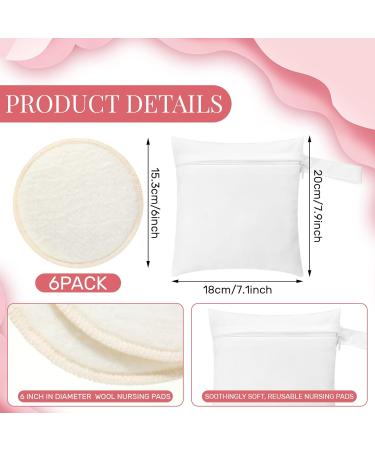 Yousoontic Merino Wool Nursing Pads | Reusable & Washable Breast Pads for Breastfeeding | 6 Pack with Wash Bag | Eco-Friendly Nursing Pads - Buy Online on GoSupps.com