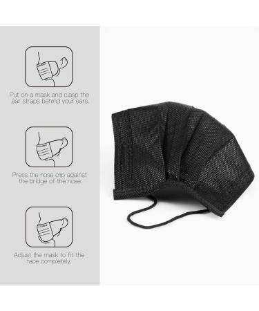 Lamy 50 PCS Black Disposable Face Masks - 3 Ply Breathable Protection for Men and Women - Buy Online on GoSupps.com