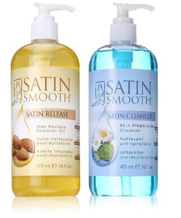 VALUE PACK SATIN SMOOTH Satin Release Wax Residue Remover  Satin cleanser skin preparation cleanser 16 ounce