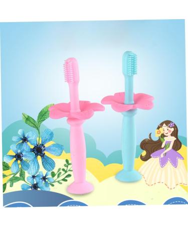 Minkissy 2-Pack Baby Training Toothbrushes for Children - Toddler Oral Care Soft & Safe Brass Toothbrushes in Pink - Buy Online on GoSupps.com